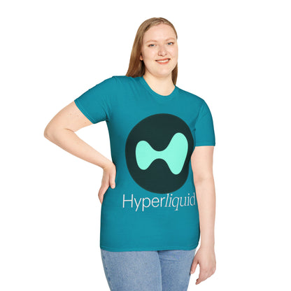 Hyperliquid White font Unisex T-Shirt by cypherpunkgear.com