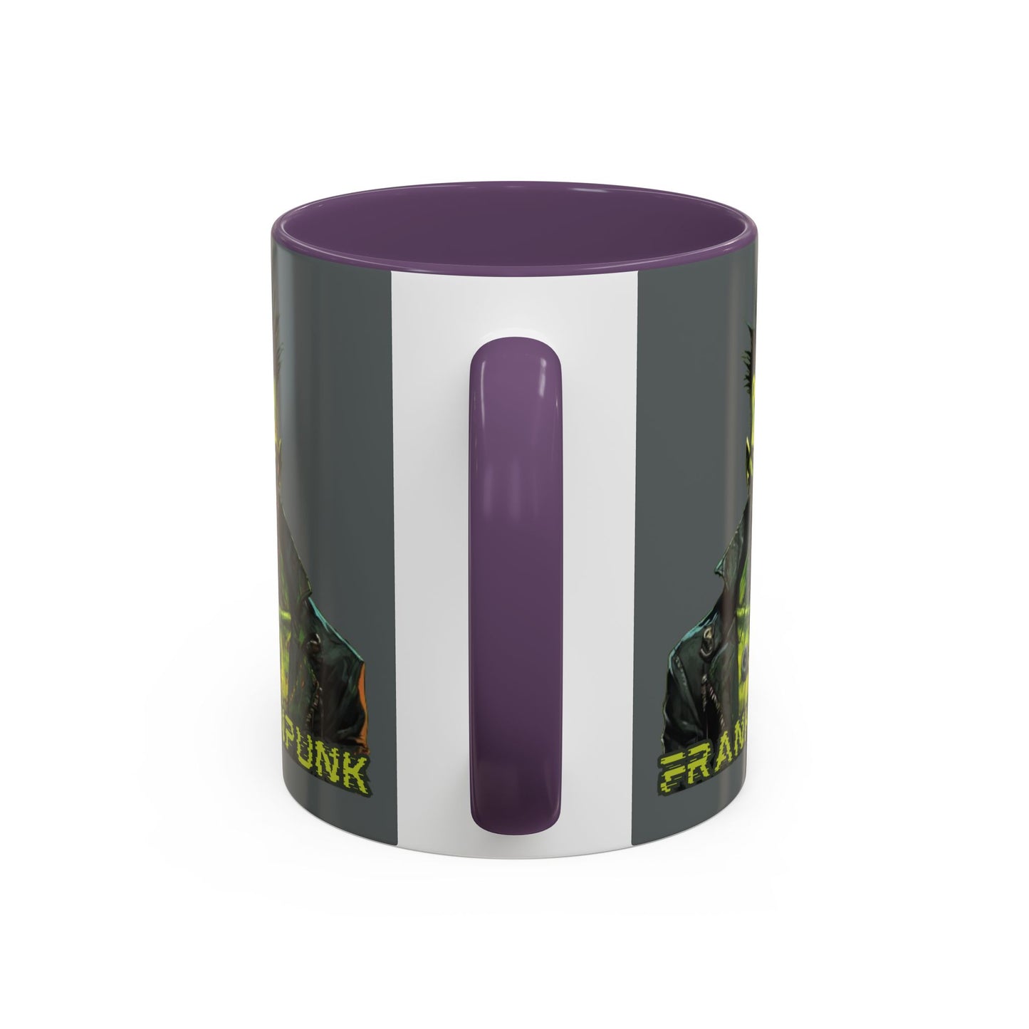 Frankenpunk Grey Accent Mug by CreepyCrafts.boo