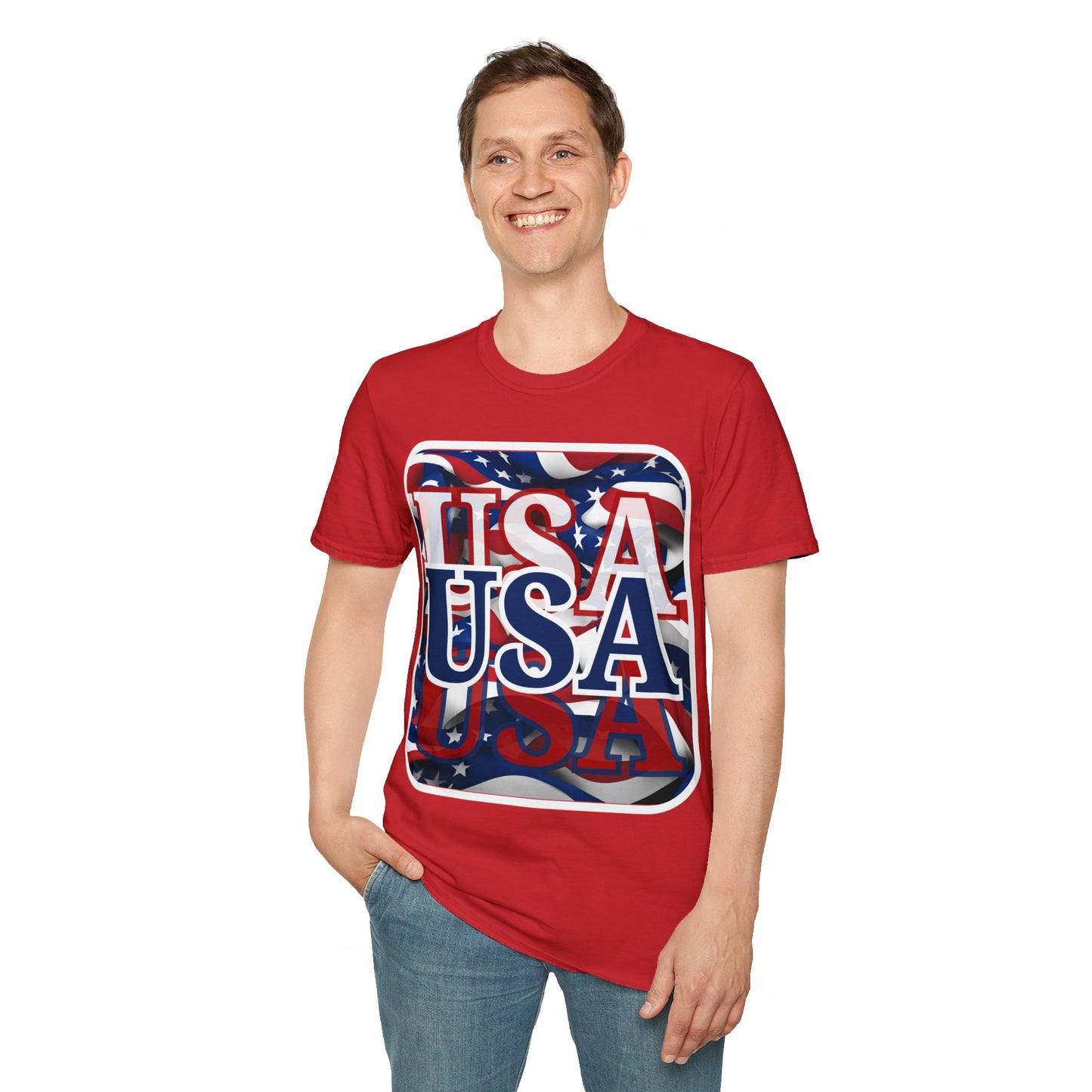 Red White and BLUE USA Patriot LTcolors Unisex T-Shirt by cypherpunkgear