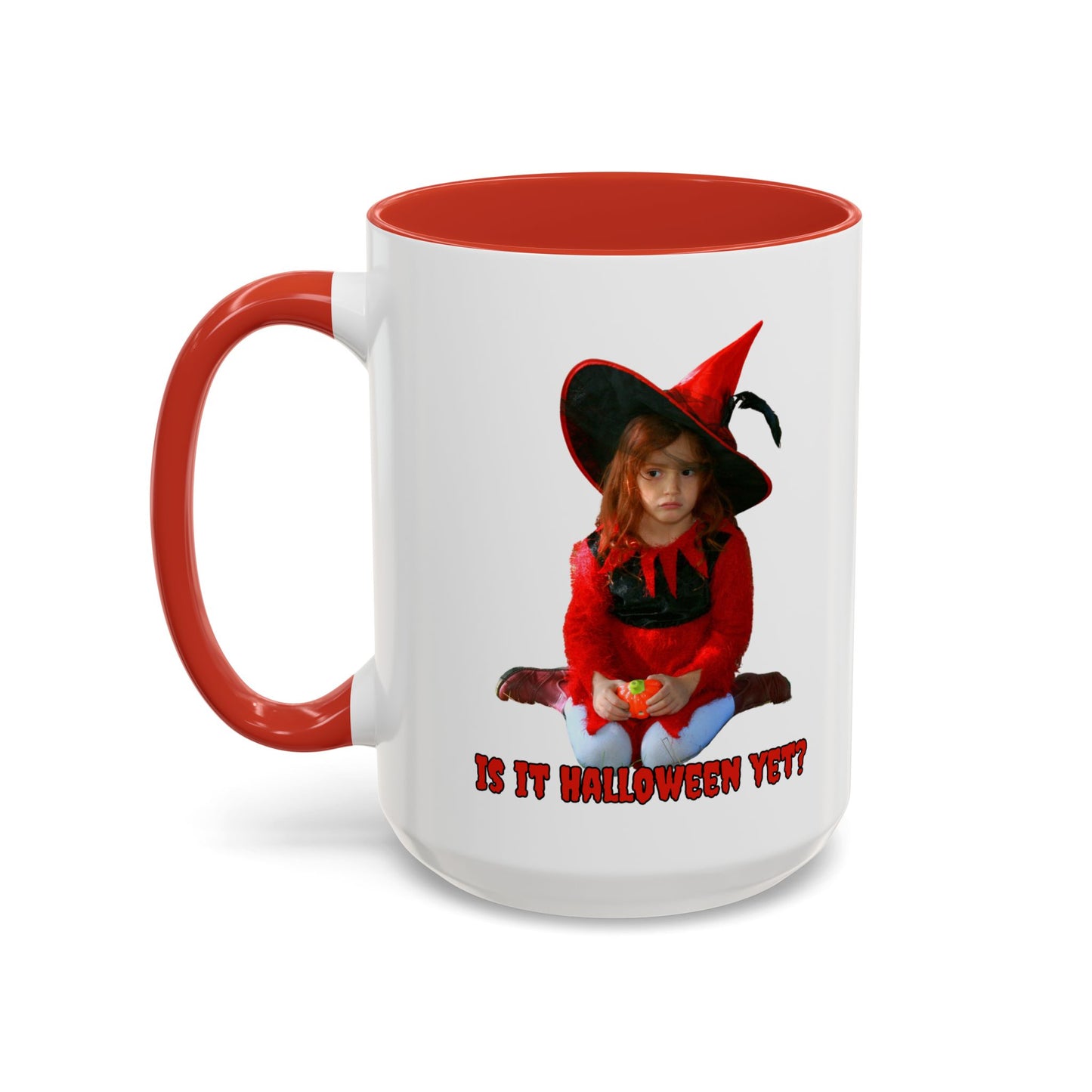 Is it Halloween yet? White Accent Mug by CreepyCrafts.boo