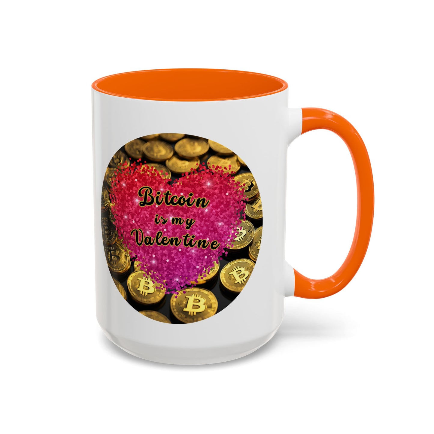 Bitcoin is My Valentine White Accent Mug by cypherpunkgear.com