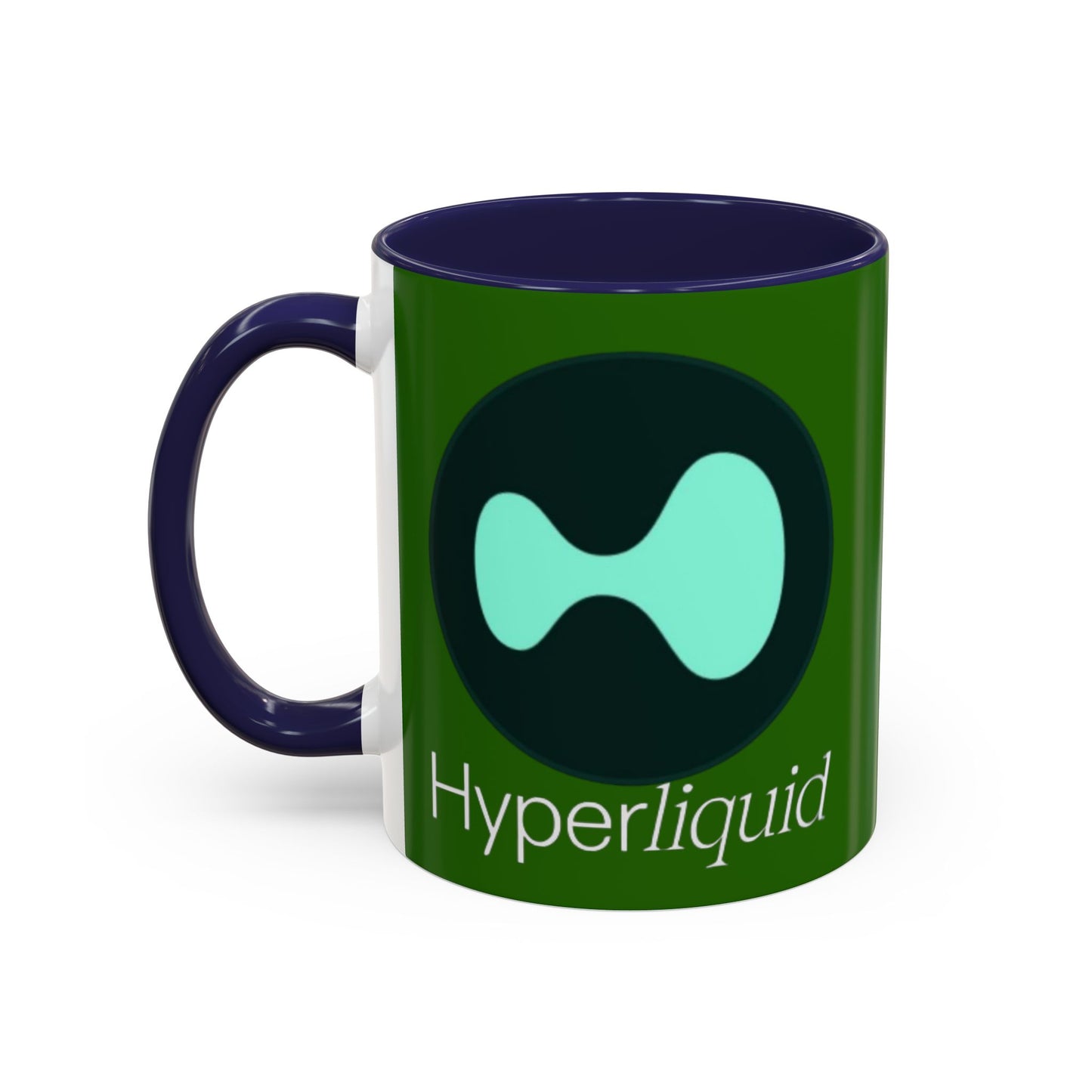 Hyperliquid White font Green Accent Mug by cypherpunkgear.com