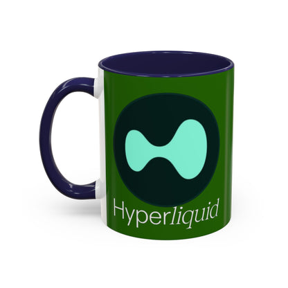 Hyperliquid White font Green Accent Mug by cypherpunkgear.com