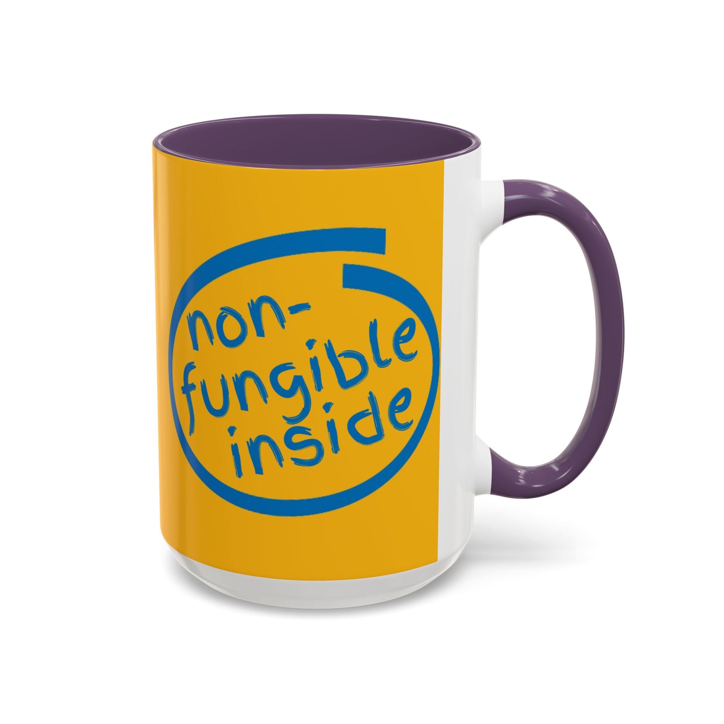 Non-Fungible Inside Yellow Accent Mug by cypherpunkgear.com