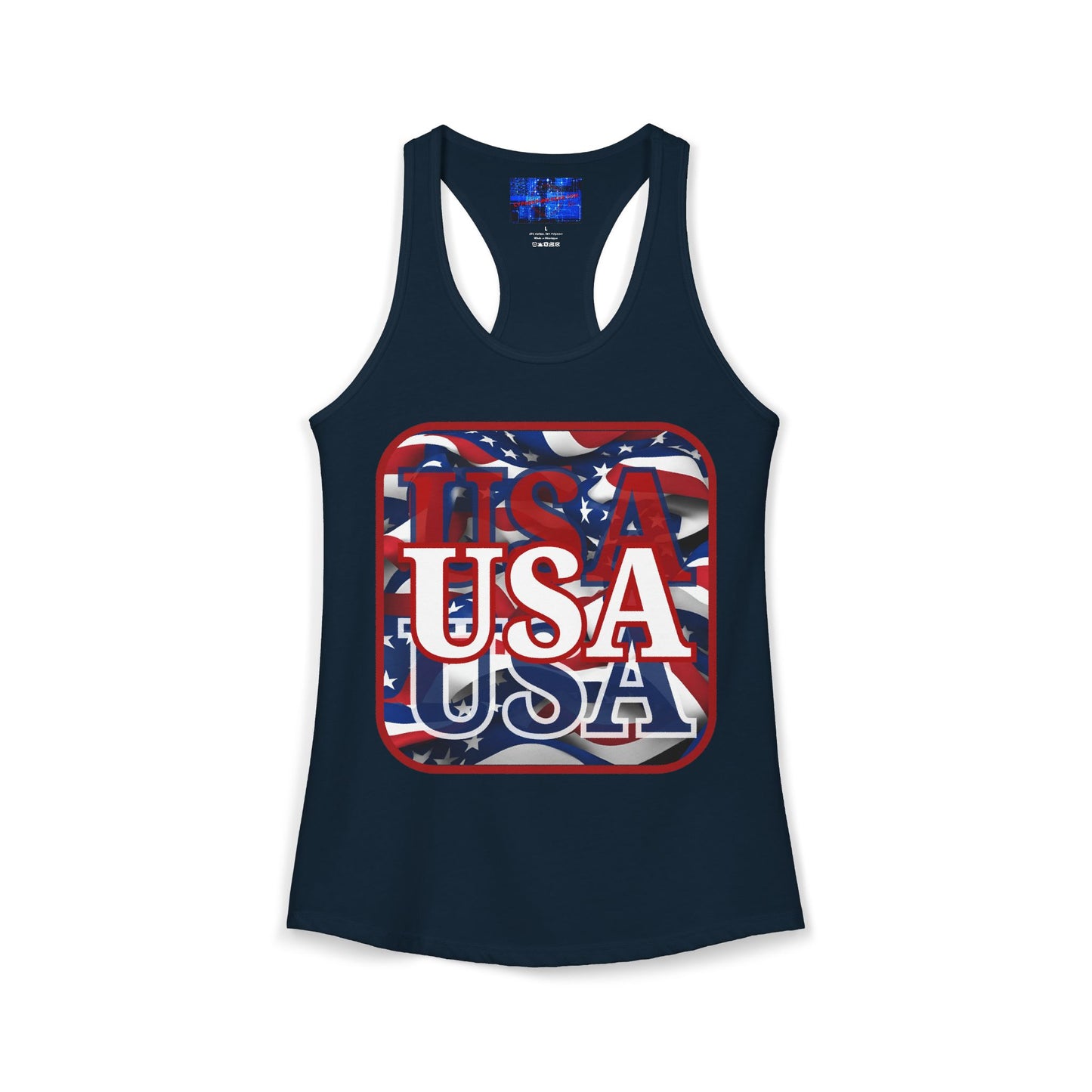 Red WHITE and Blue USA Patriot Women's Racerback Tank Top by cypherpunkgear.com