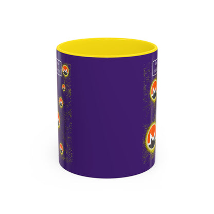 Monero (XMR) don't assume your freedoms are assured Purple Accent Mug by cypherpunkgear.com