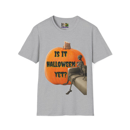 Is it Halloween yet? Skeleton's Giant Pumpkin Light colors Unisex T-Shirt by CreepyCrafts.boo