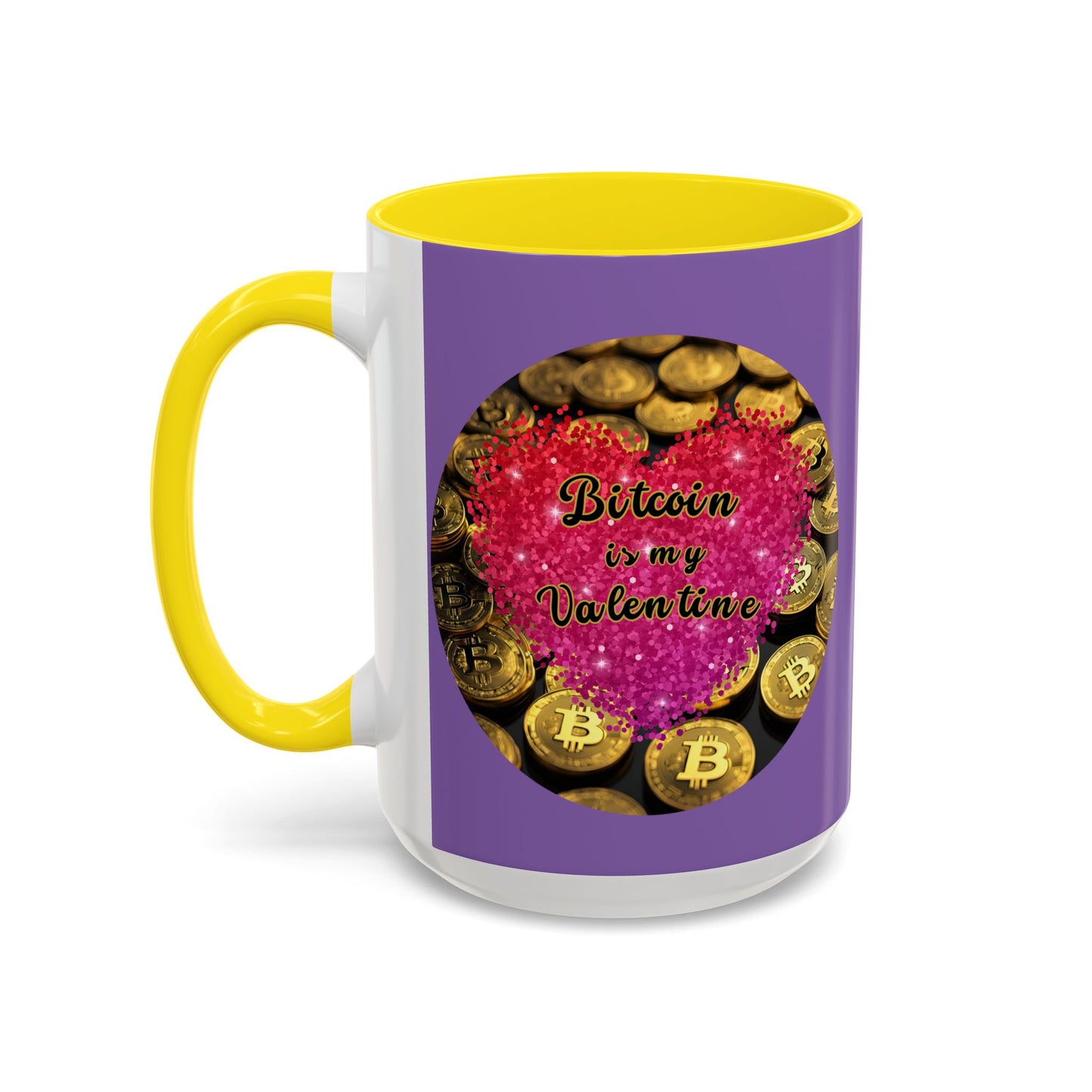 Bitcoin is My Valentine Light Purple Accent Mug by cypherpunkgear.com