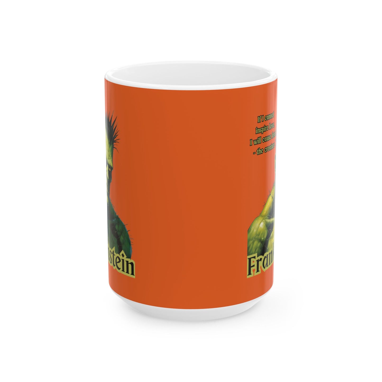 Frankenstein's Creature Orange Mug by CreepyCrafts.boo