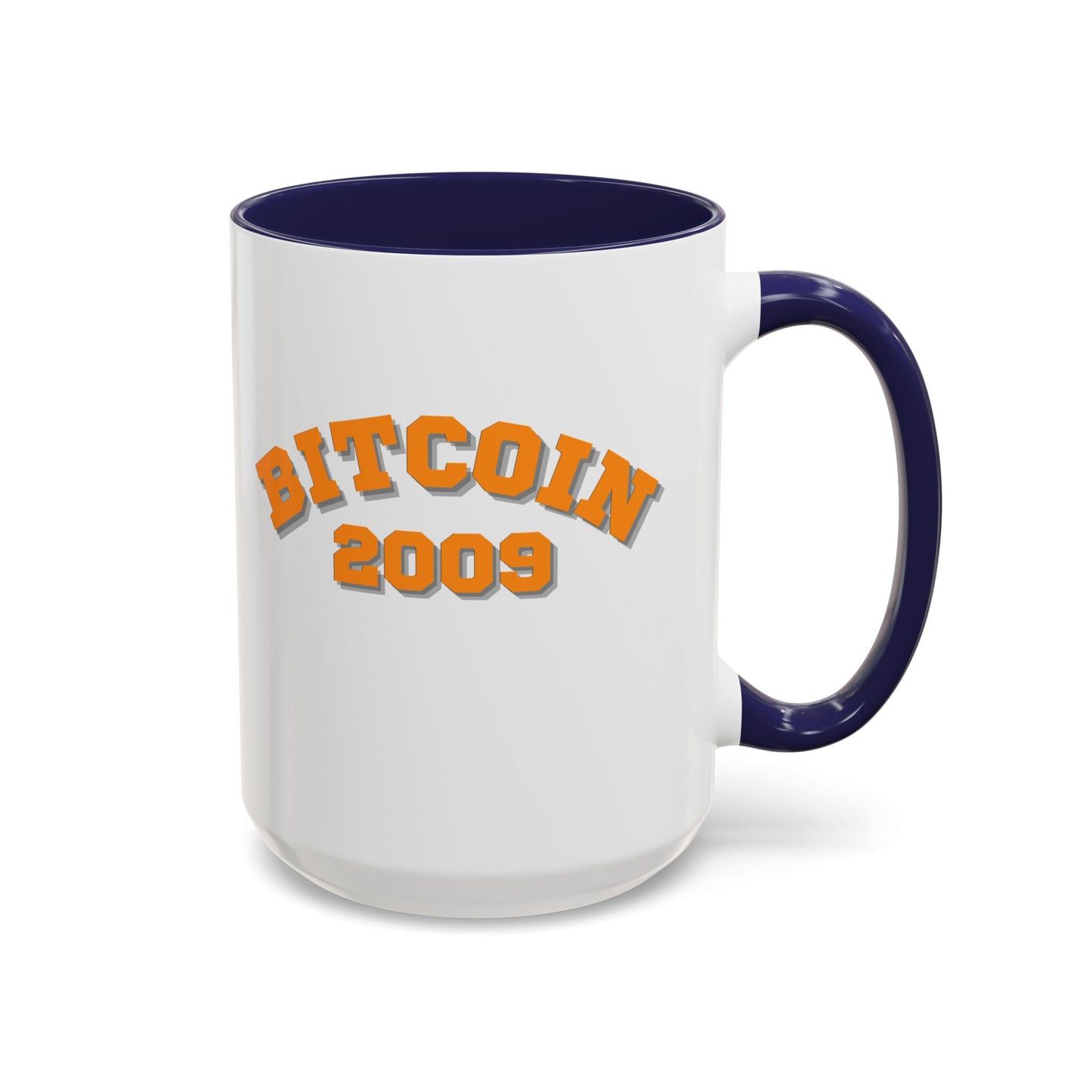 Bitcoin 2009 White Accent Mug by cypherpunkgear.com