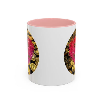 Bitcoin is My Valentine White Accent Mug by cypherpunkgear.com