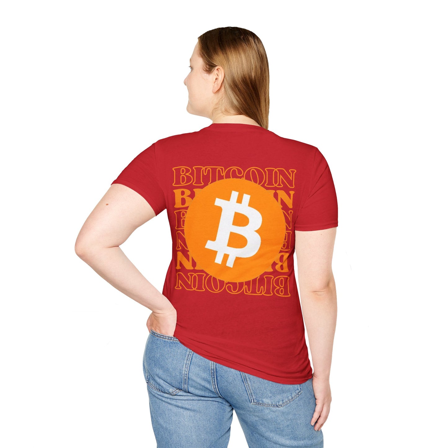 2-sided Bitcoin (BTC) Decentralized Freedom LTcolors Unisex T-Shirt by cypherpunkgear