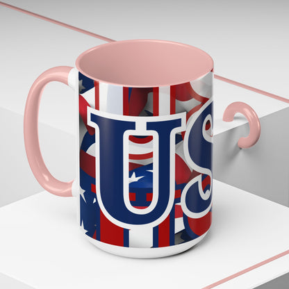 ¡EE.UU! ¡EE.UU! ¡EE.UU! ¡Patriota por cypherpunkgear! Taza de café decorativa (11, 15 oz)