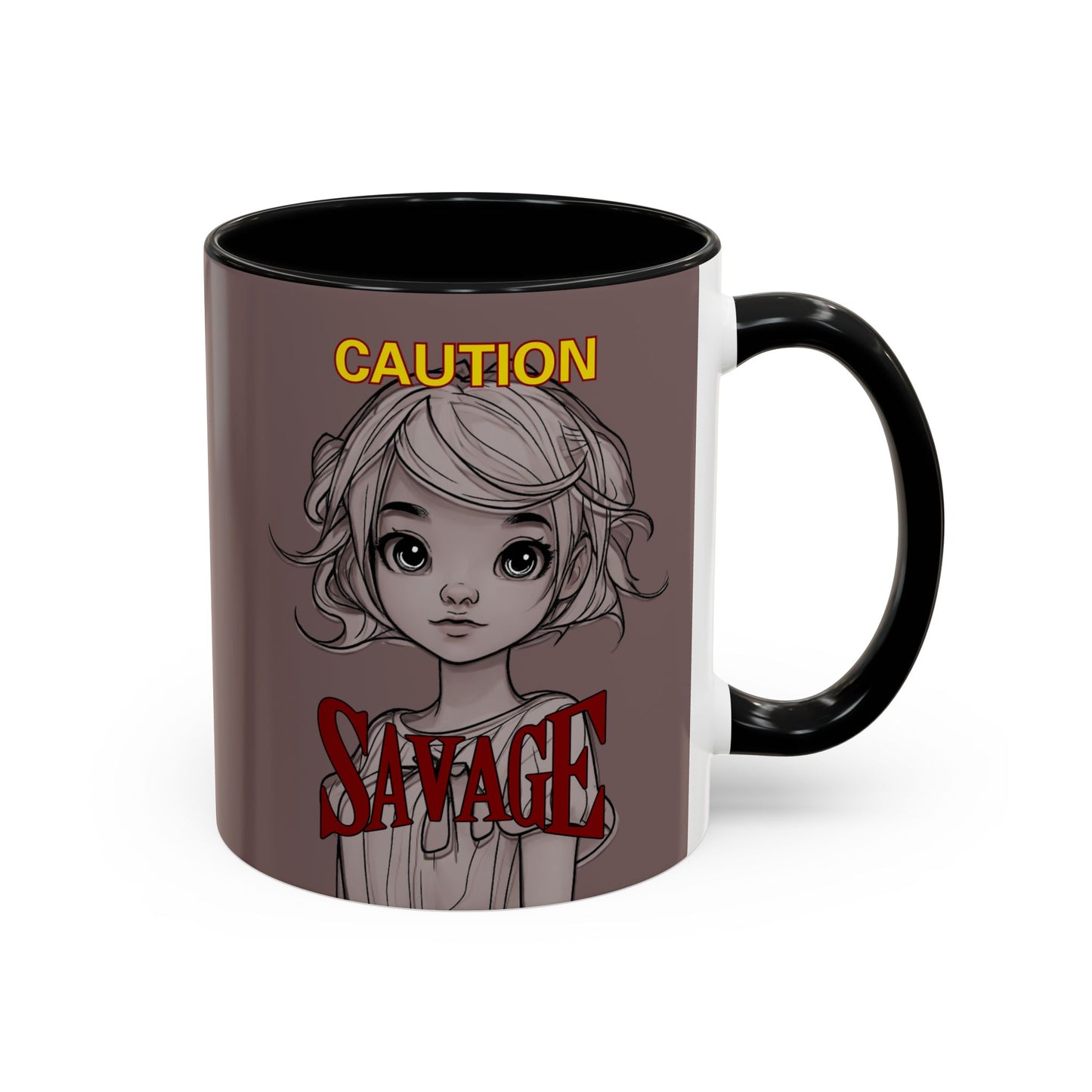 Caution, Savage Grey Accent Mug by cypherpunkgear.com