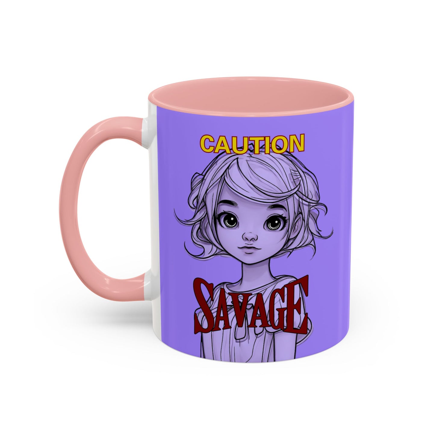 Caution, Savage Light Purple Accent Mug by cypherpunkgear.com
