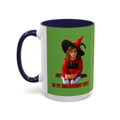 Is it Halloween yet? Green Accent Mug by CreepyCrafts.boo