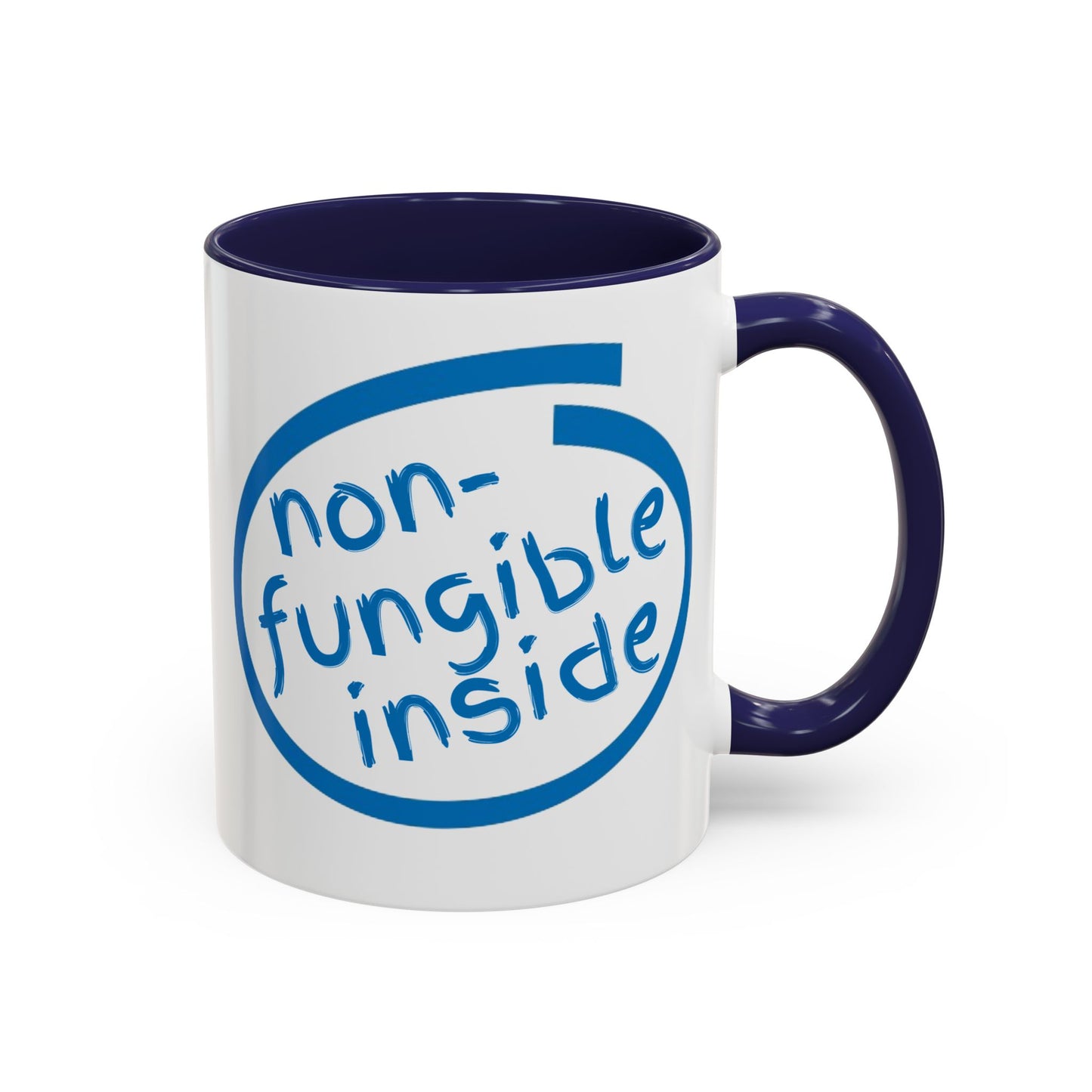 Non-Fungible Inside White Accent Mug by cypherpunkgear.com