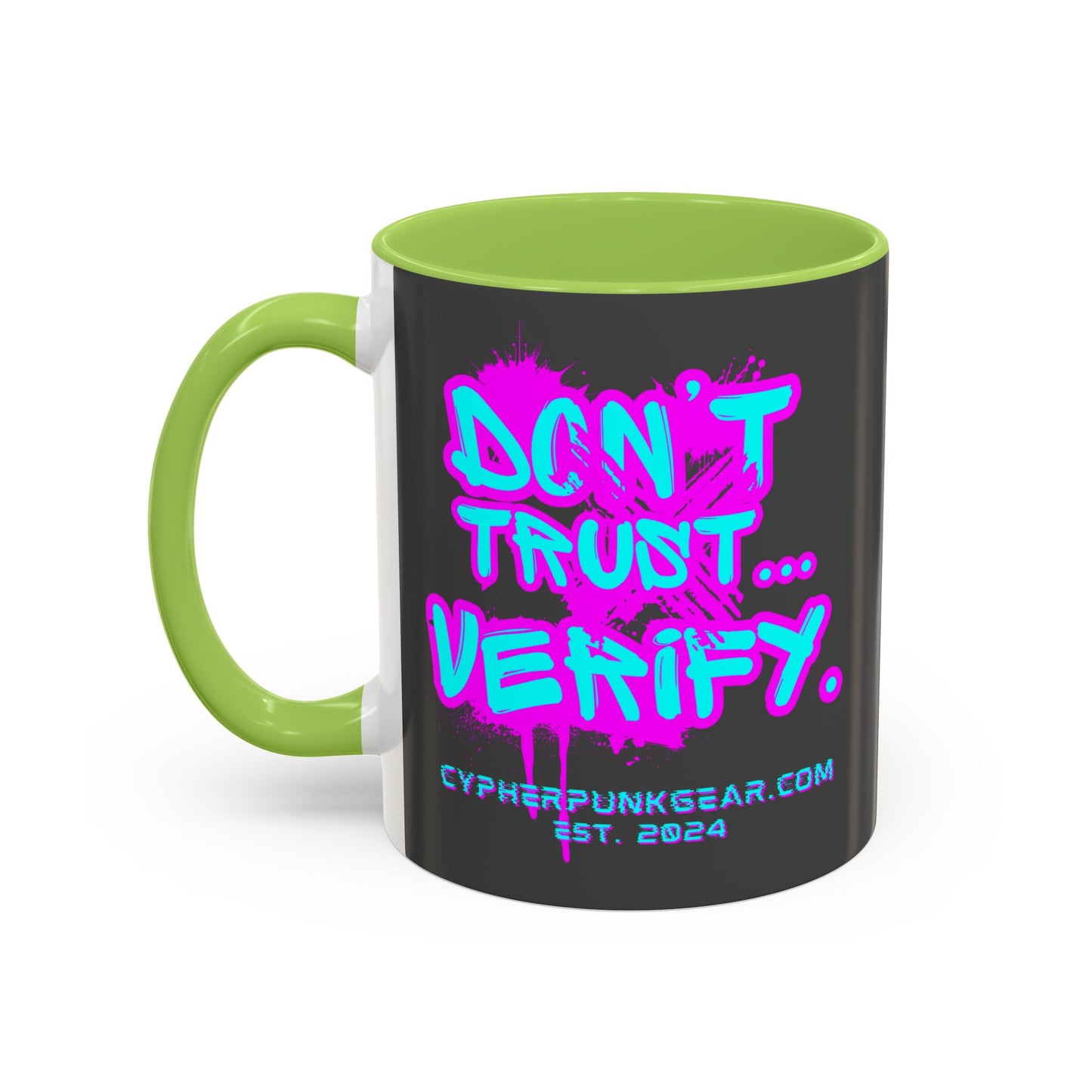 Don't Trust...Verify. Grey Accent Mug by cypherpunkgear.com