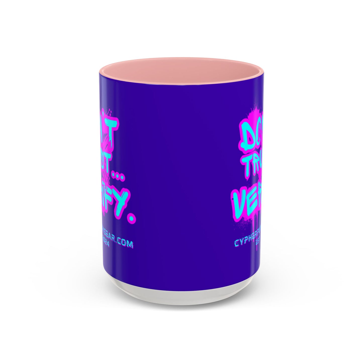 Don't Trust...Verify. Dark Purple Accent Mug by cypherpunkgear.com
