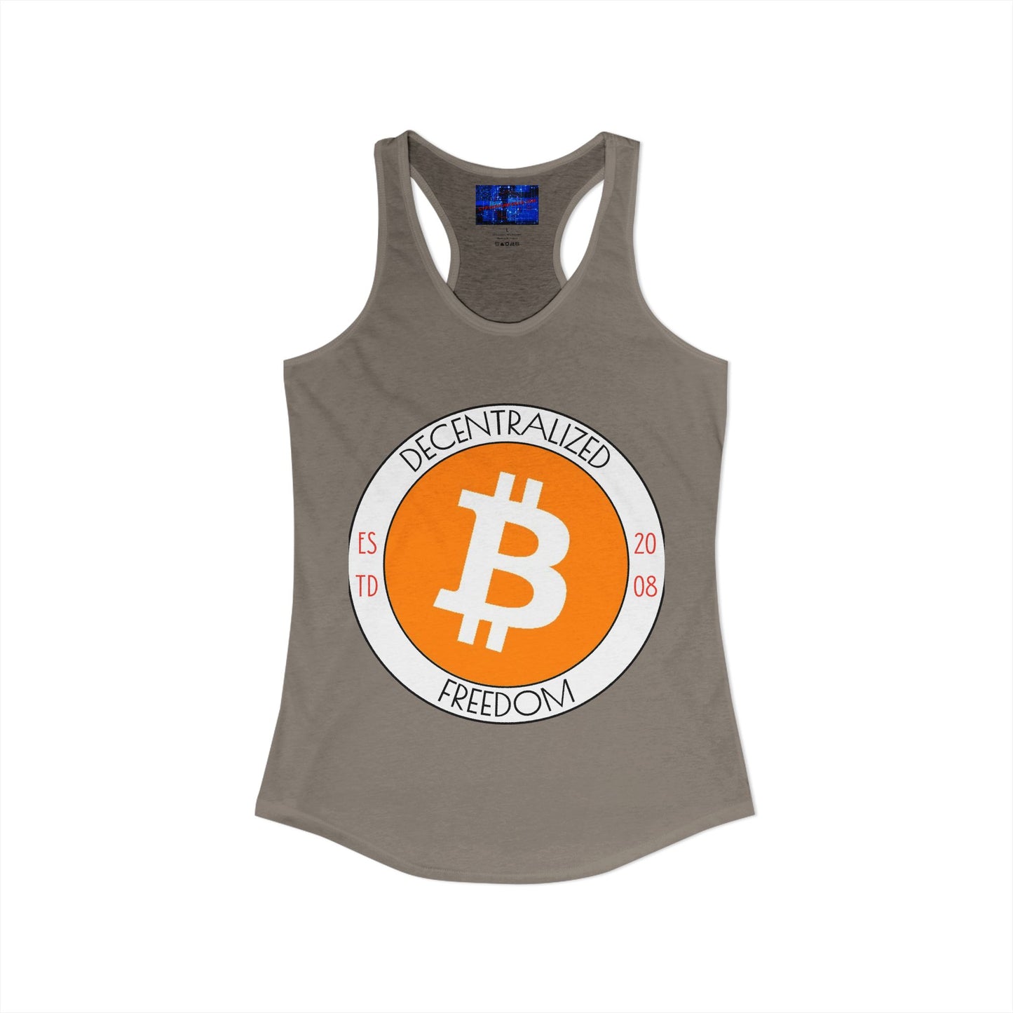 Bitcoin: ¡Libertad descentralizada por cypherpunkgear! Camiseta sin mangas ideal con espalda cruzada para mujer