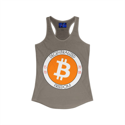 Bitcoin: ¡Libertad descentralizada por cypherpunkgear! Camiseta sin mangas ideal con espalda cruzada para mujer