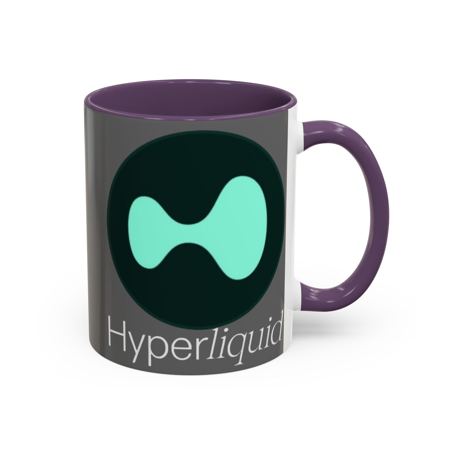 Hyperliquid White font Grey Accent Mug by cypherpunkgear.com