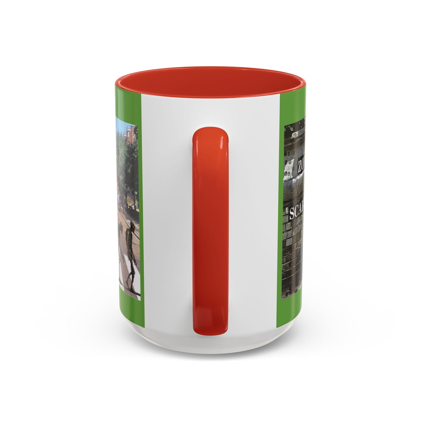2-sided, Scabby Road Green Accent Mug by CreepyCrafts.boo