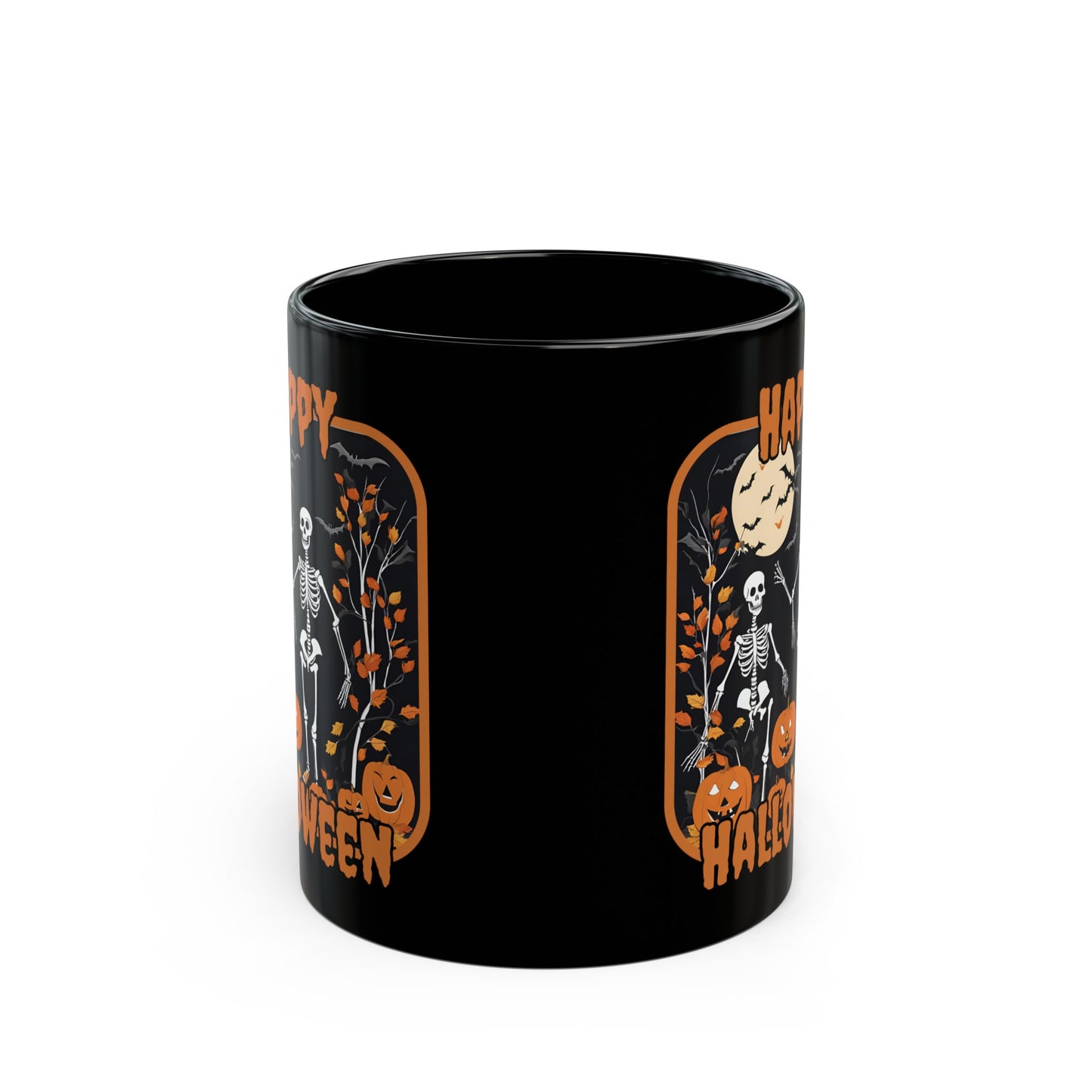 Spooktacular Skeletons of Halloween Black Mug by cypherpunkgear