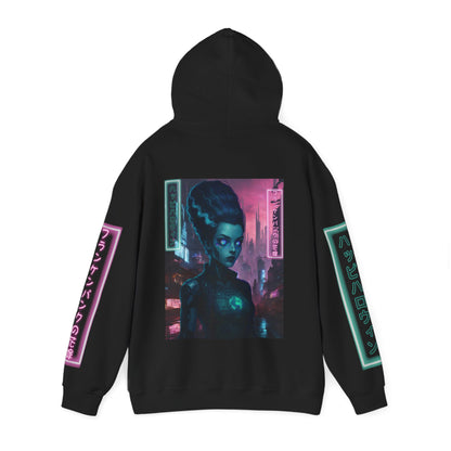 Neon Bride of Frankenstein Hoodie Unisex Hooded Sweatshirt by CreepyCrafts.boo