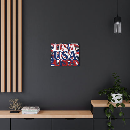 USA! USA! USA Blue Center Metal Art Sign by cypherpunkgear