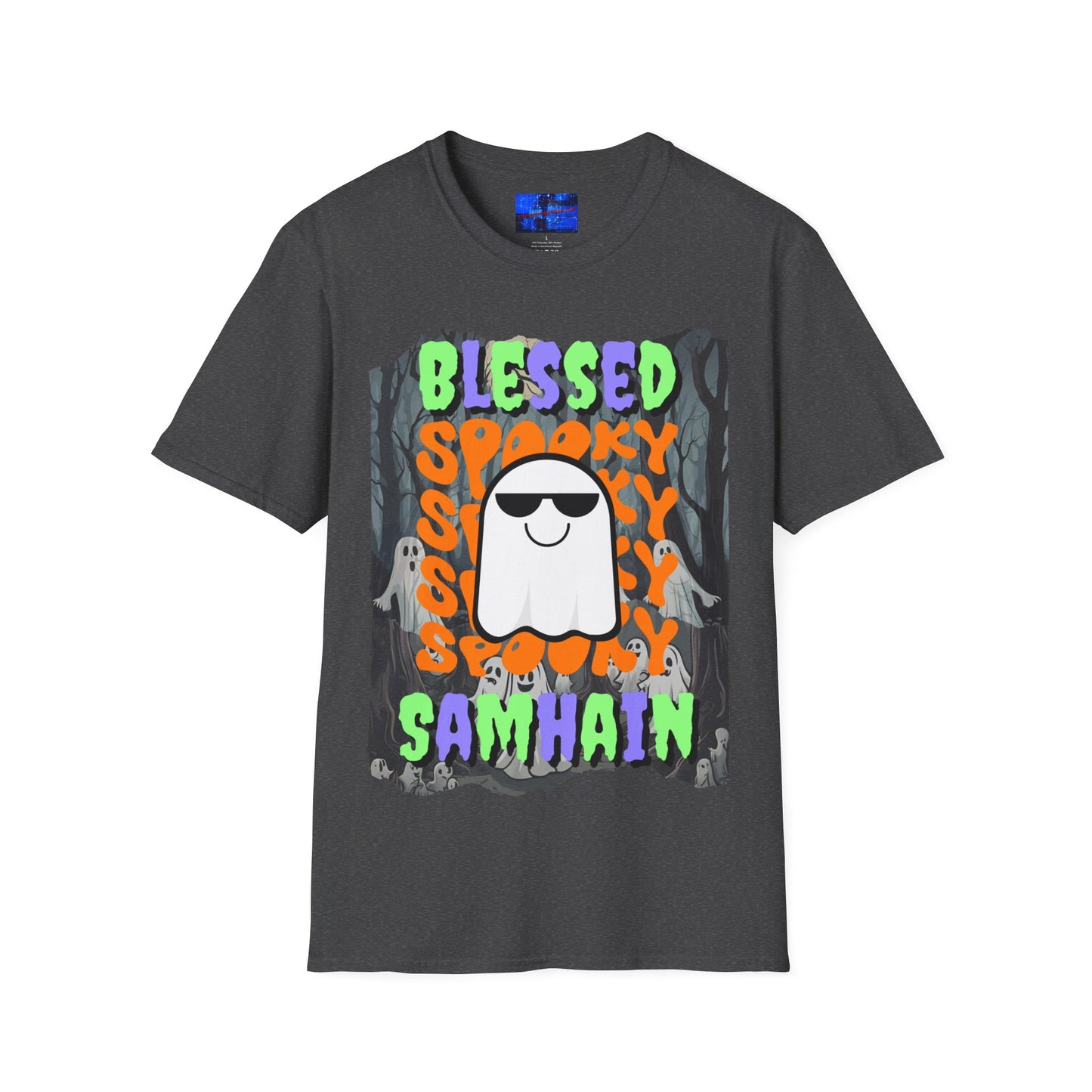 Spooky Blessed Samhain Ghost MXfont Unisex T-Shirt by cypherpunkgear