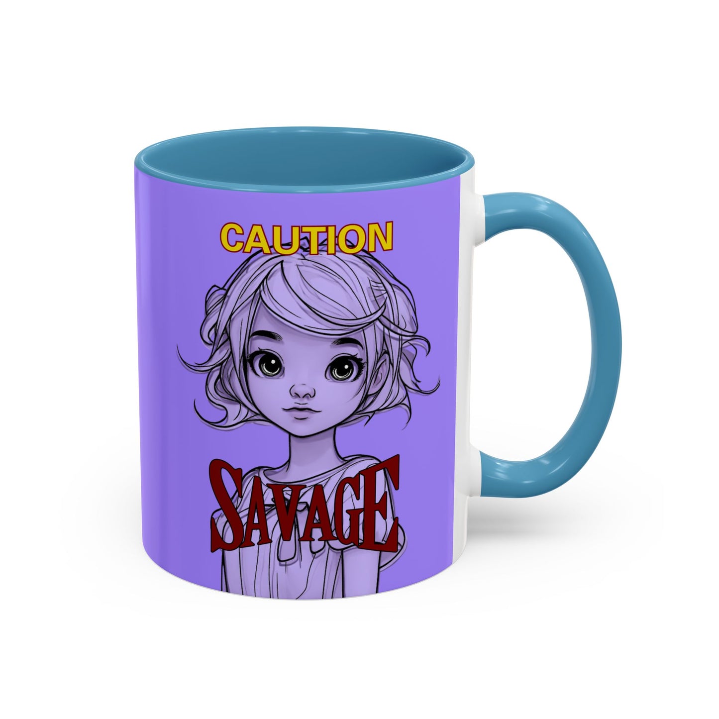 Caution, Savage Light Purple Accent Mug by cypherpunkgear.com