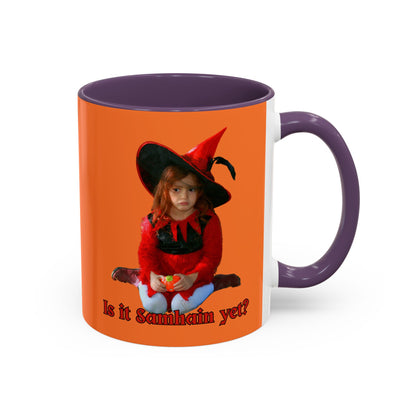 Is it Samhain yet? Orange Accent Mug by CreepyCrafts.boo