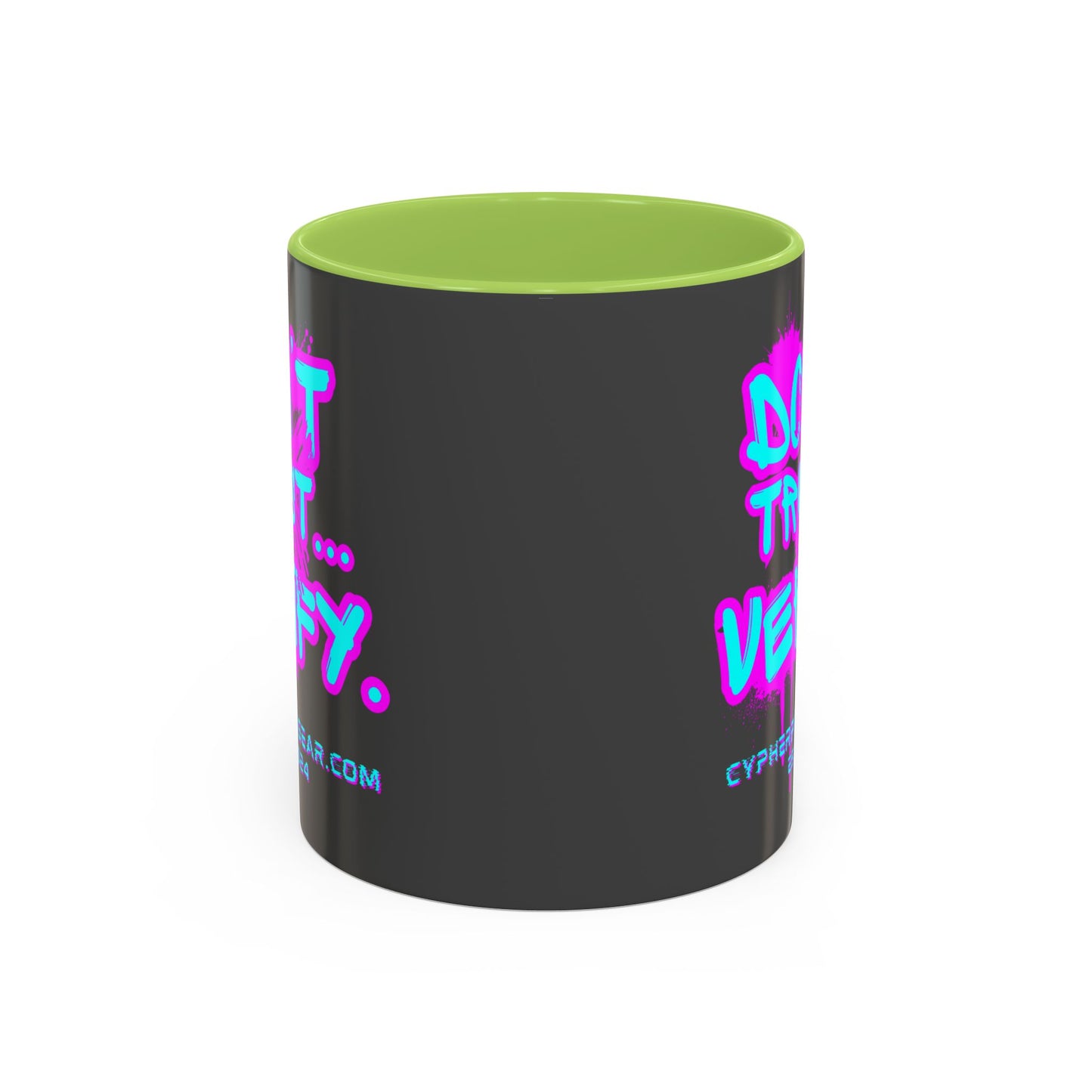 Don't Trust...Verify. Grey Accent Mug by cypherpunkgear.com