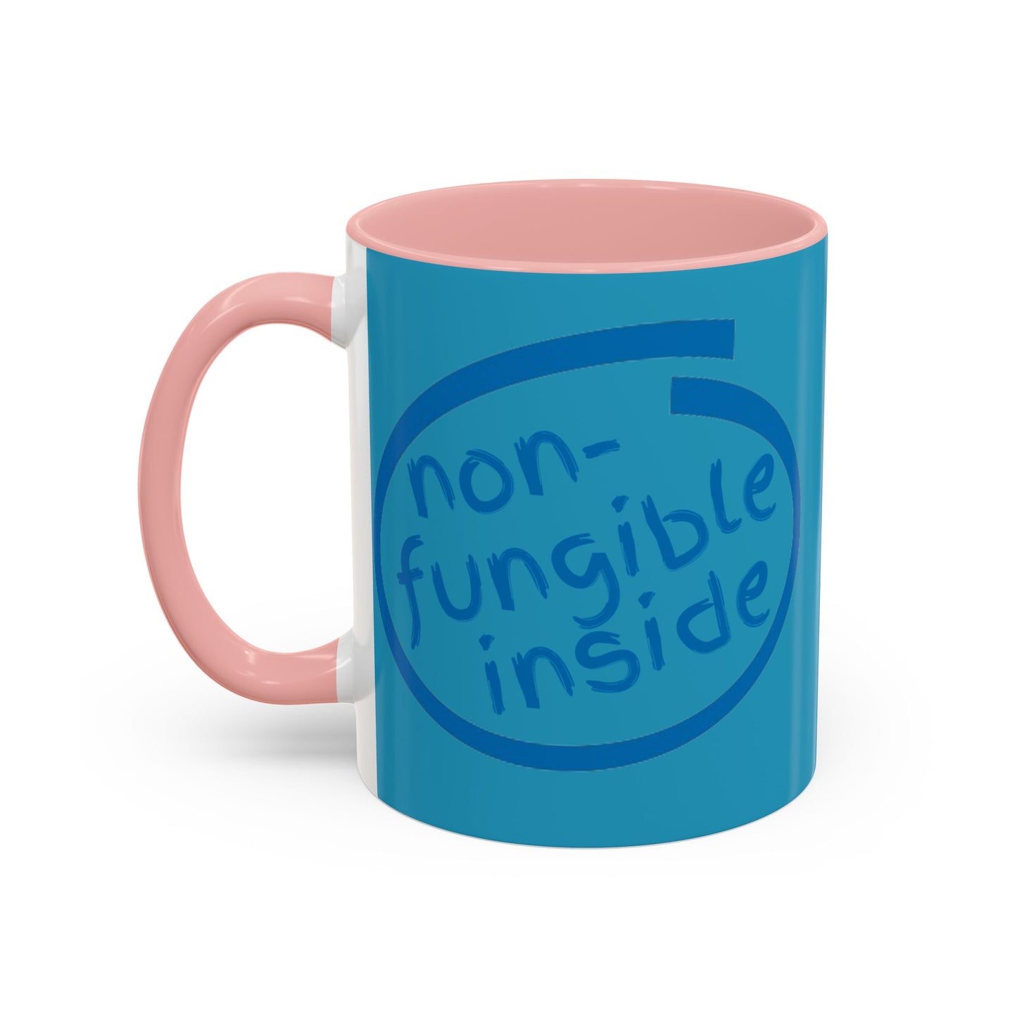 Non-Fungible Inside Turquoise Accent Mug by cypherpunkgear.com