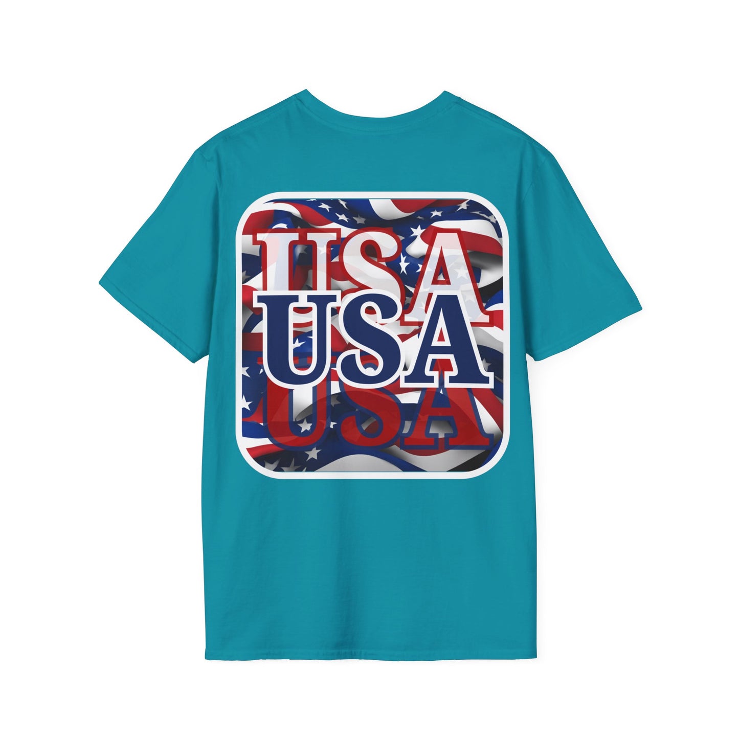 2-sided Red White and BLUE USA Patriot DKcolors Unisex T-Shirt by cypherpunkgear