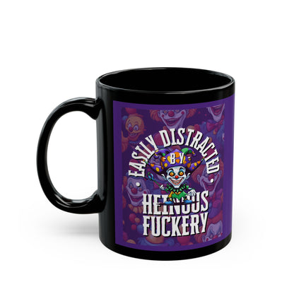 Easily Distracted by Heinous Fuckery Little Jincs Purple Mug by cypherpunkgear.com