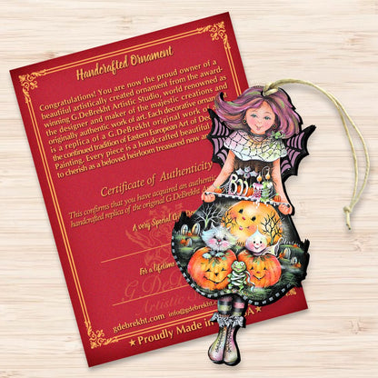 Halloween Fairy Wooden Ornaments by Jamie Mills-Price - Thanksgiving Halloween Decor - 8457412