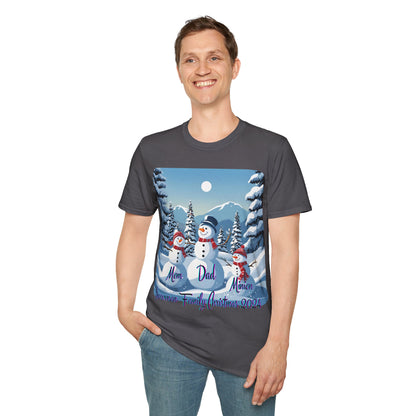 Snowman Family of 3 DKcolors Unisex T-Shirt by cypherpunkgear