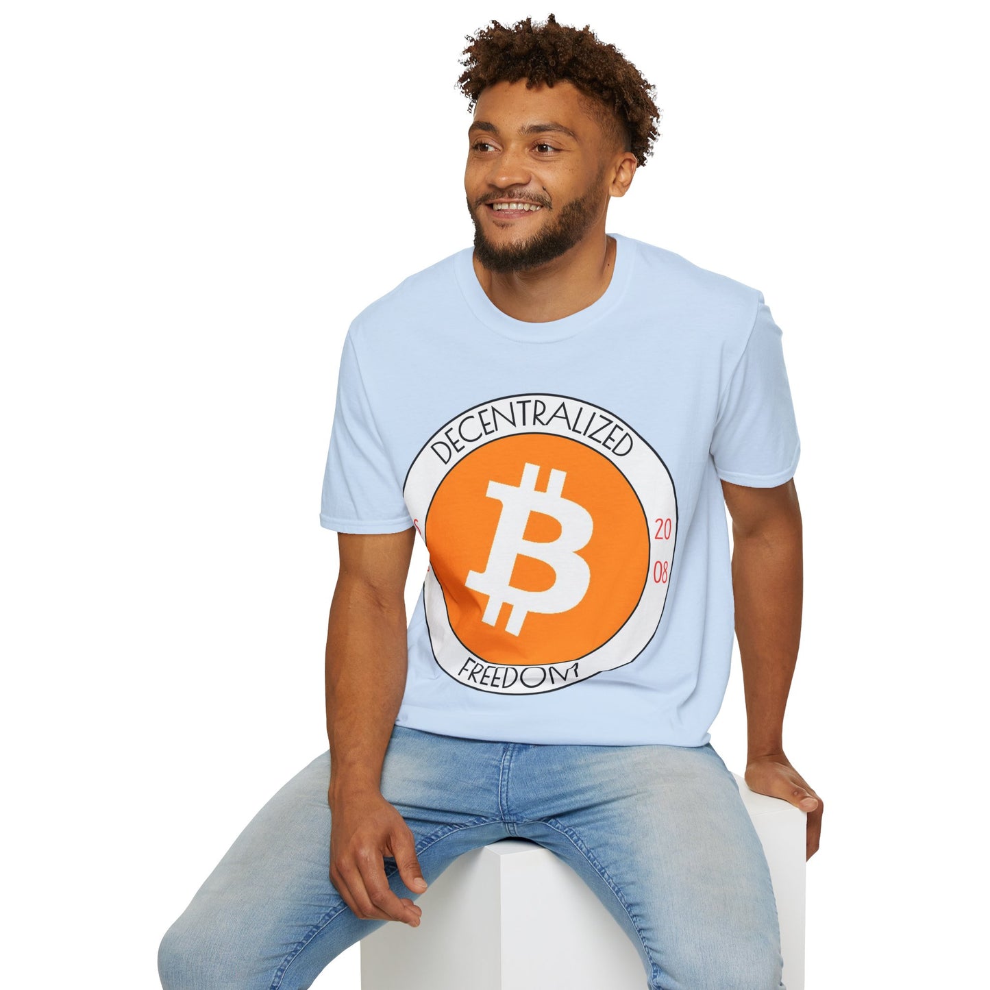 Bitcoin Decentralized Freedom LTcolors Unisex T-Shirt by cypherpunkgear