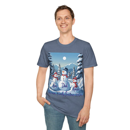 Snowman Family of 3 DKcolors Unisex T-Shirt by cypherpunkgear