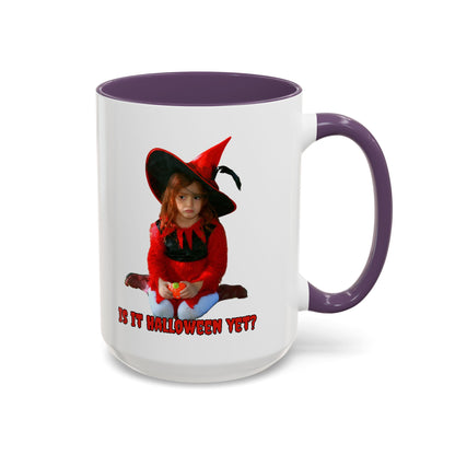 Is it Halloween yet? White Accent Mug by CreepyCrafts.boo