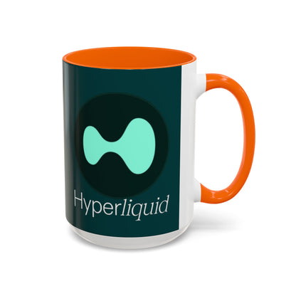 Hyperliquid White font Dark Hyperliquid Accent Mug by cypherpunkgear.com