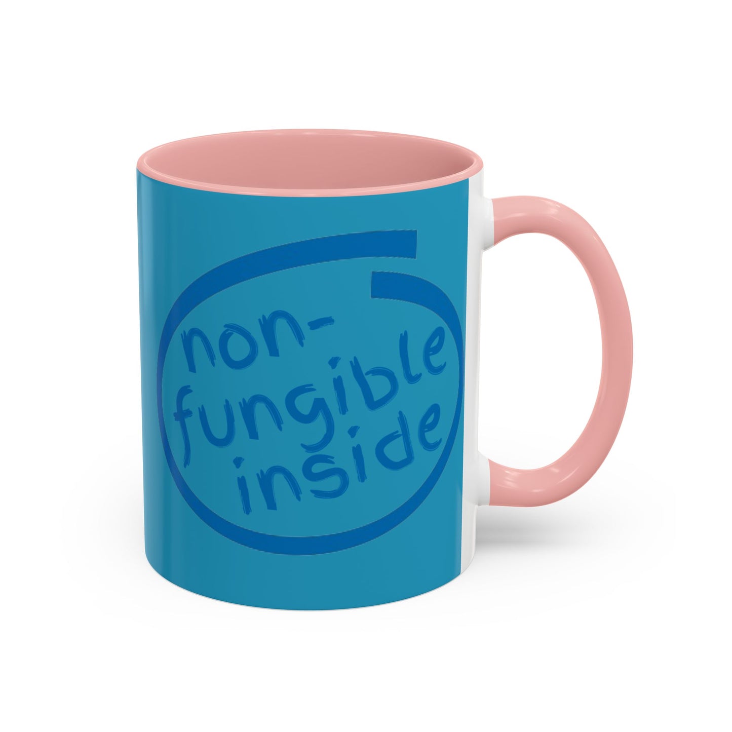 Non-Fungible Inside Turquoise Accent Mug by cypherpunkgear.com