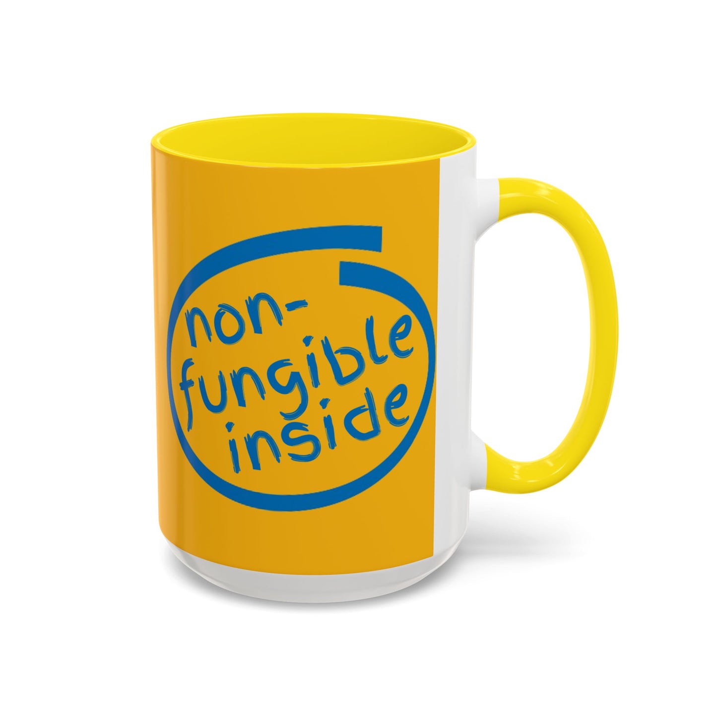 Non-Fungible Inside Yellow Accent Mug by cypherpunkgear.com