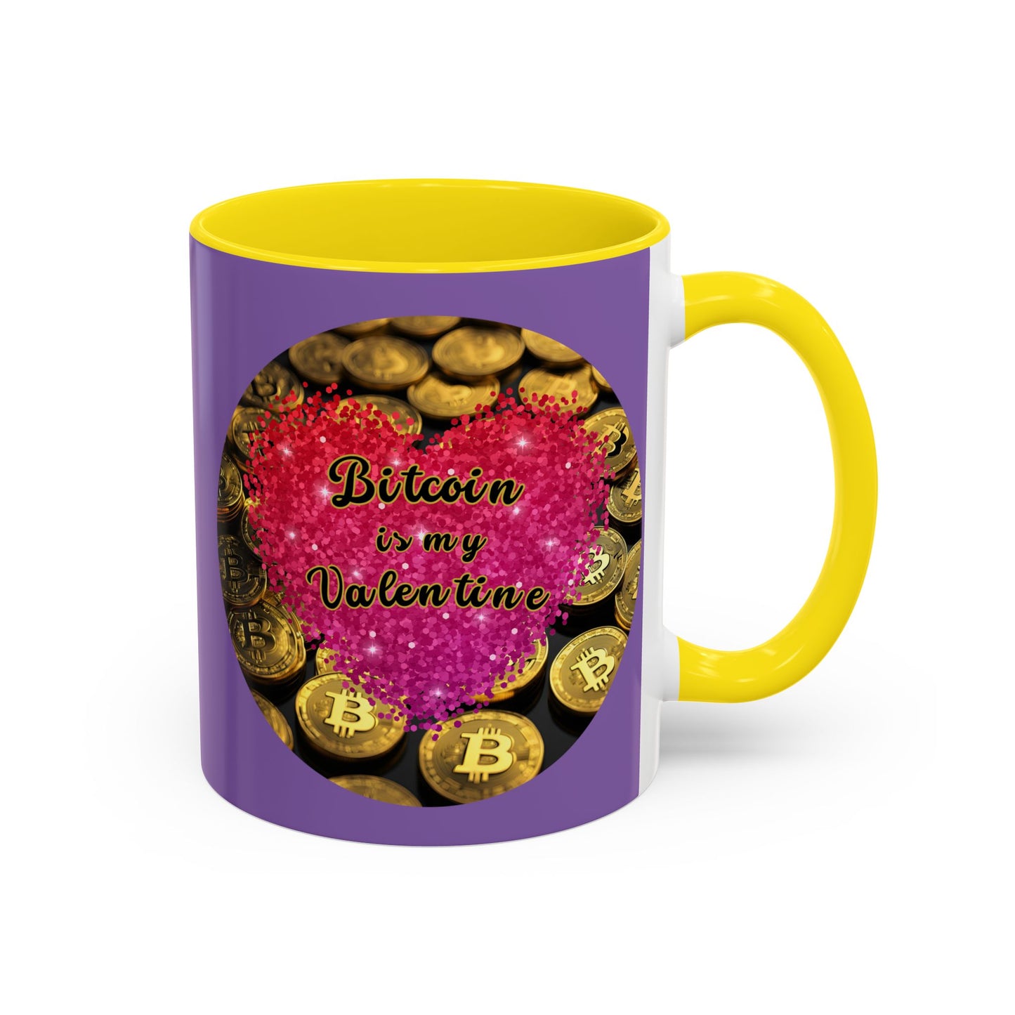 Bitcoin is My Valentine Light Purple Accent Mug by cypherpunkgear.com