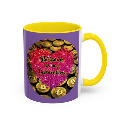Bitcoin is My Valentine Light Purple Accent Mug by cypherpunkgear.com