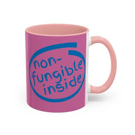 Non-Fungible Inside Pink Accent Mug by cypherpunkgear.com
