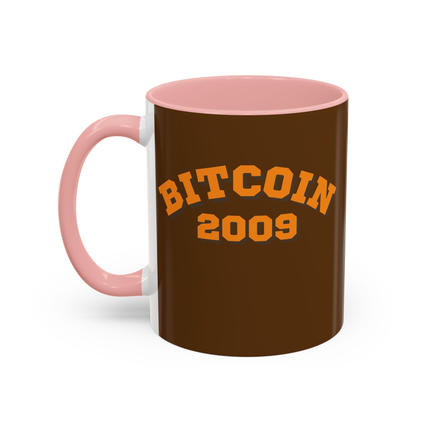 Bitcoin 2009 Brown Accent Mug by cypherpunkgear.com