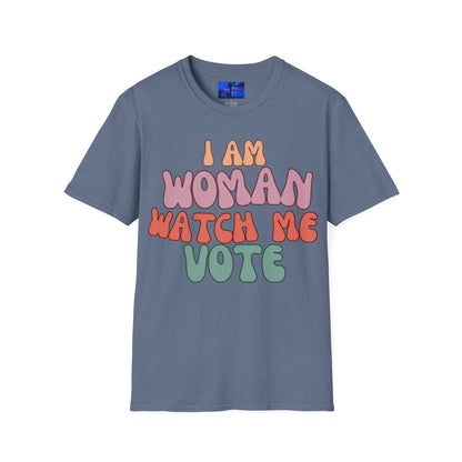 I Am Woman Watch Me Vote DKcolors Unisex T-Shirt by cypherpunkgear